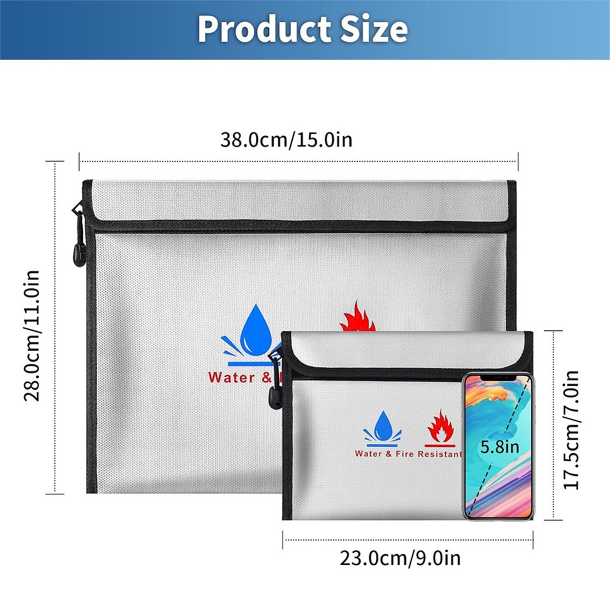 Fire Safe Document - BHBL Fireproof & Waterproof Document Bag,