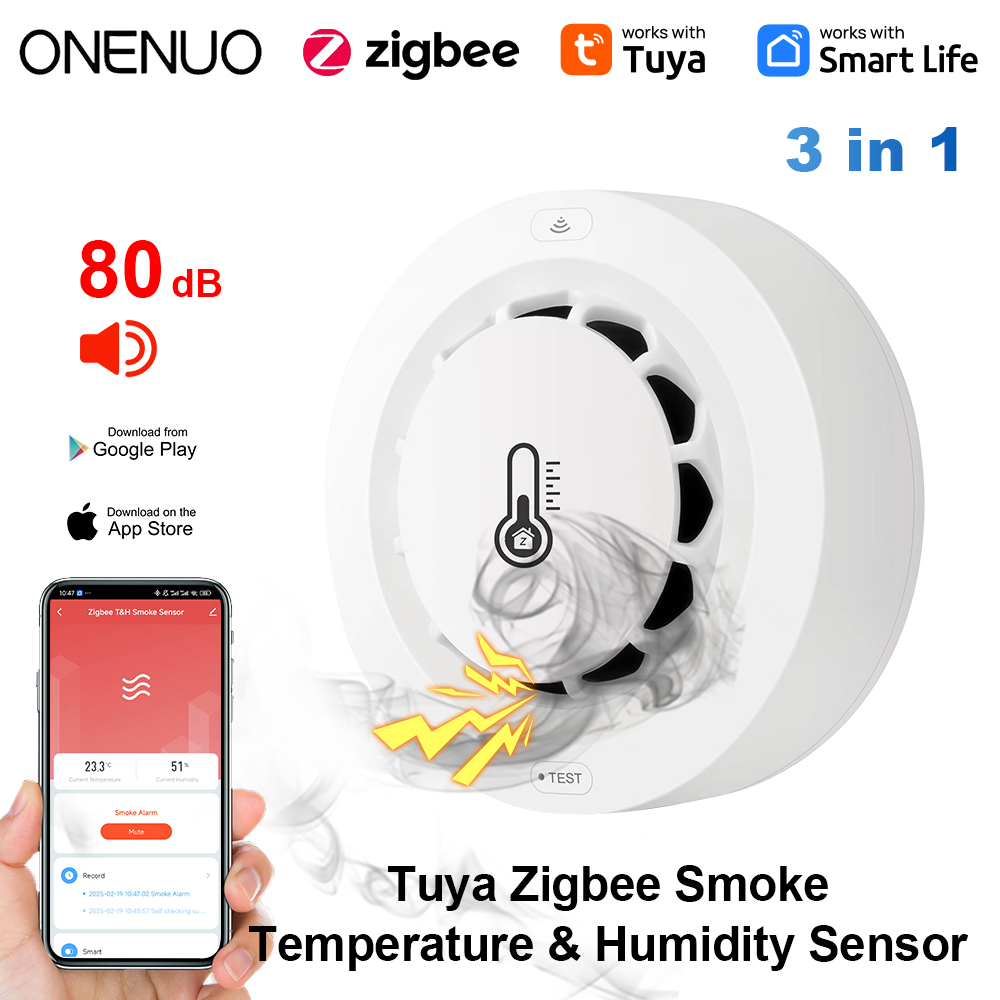 Tuya Zigbee BT Two Connection  - Smoke Detector Interconnected ulasan dan harga