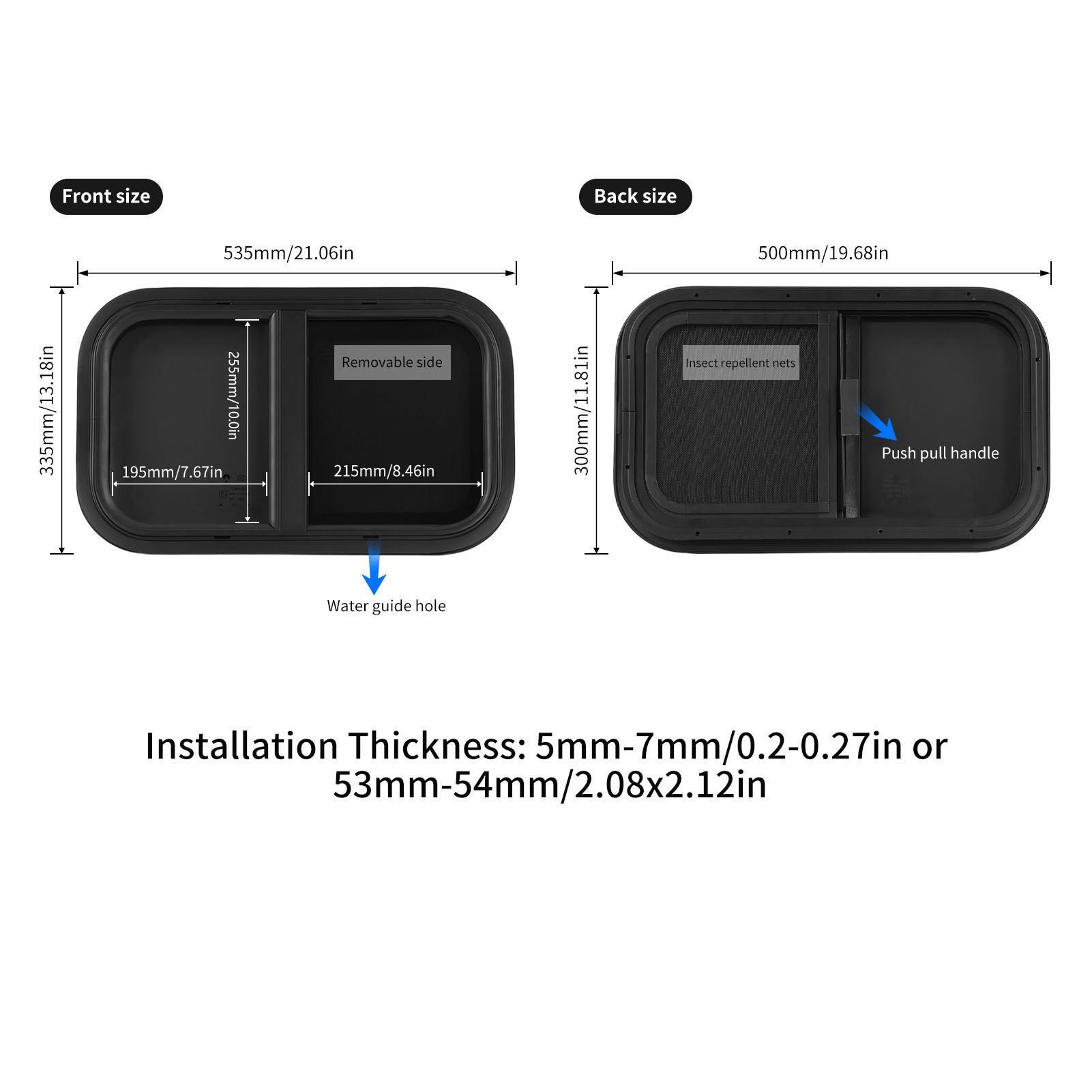 500x300mm RV Push Pull Window  - Window Lock Bar ulasan dan harga